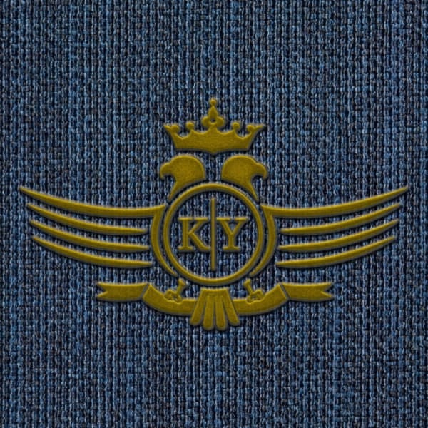 trucking company logo embroidered on fabric