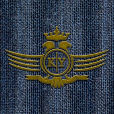 trucking company logo embroidered on fabric